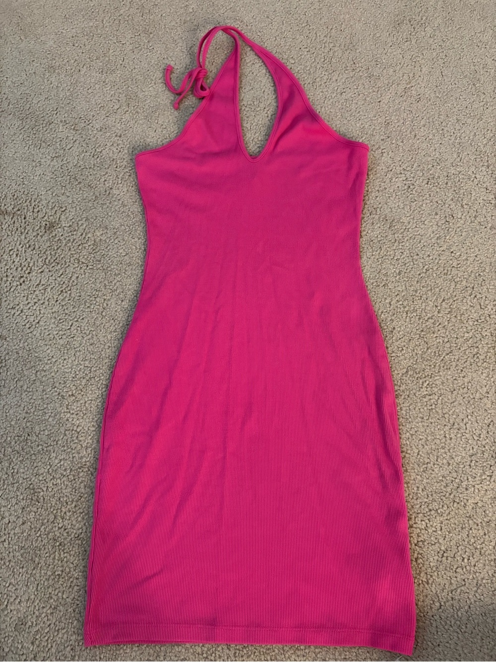wild fable Hot Pink One-Shoulder Halter Bodycon Dress